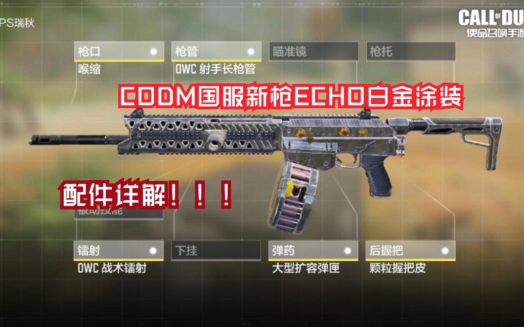 CODM国服新枪ECHO白金涂装及远射配件详解哔哩哔哩bilibili