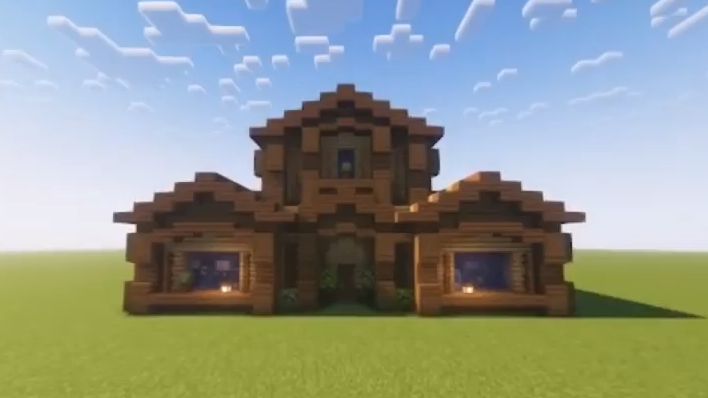 【minecraft/建筑教程】适合生存的小木屋~ 附内饰