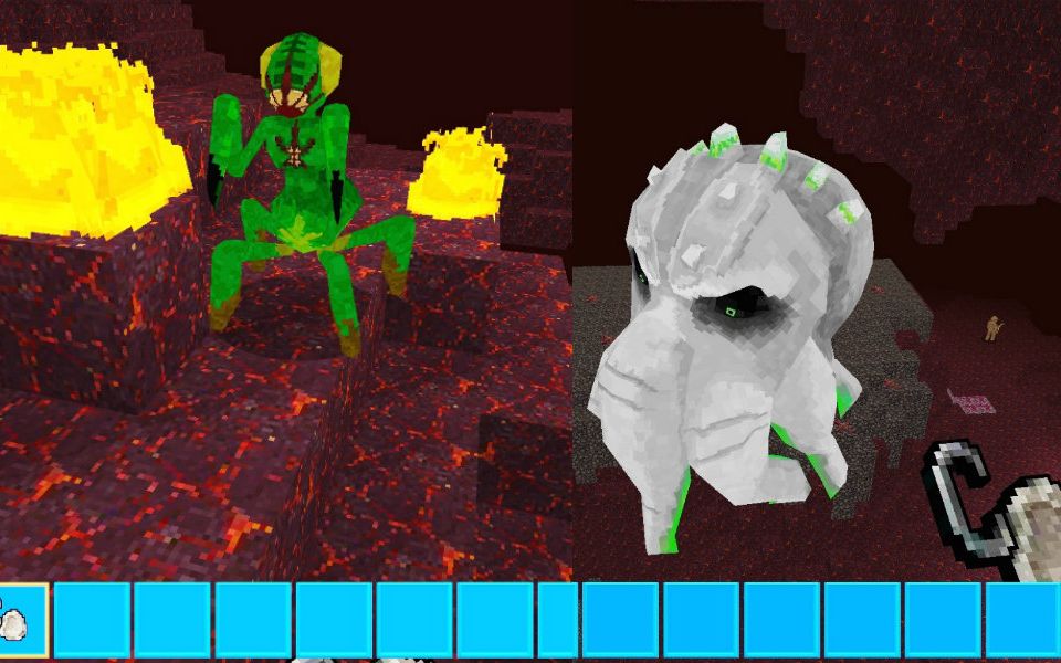 疯狂地鼠城差不多的游戏僵尸竟然在岩浆里面游泳还有螳螂