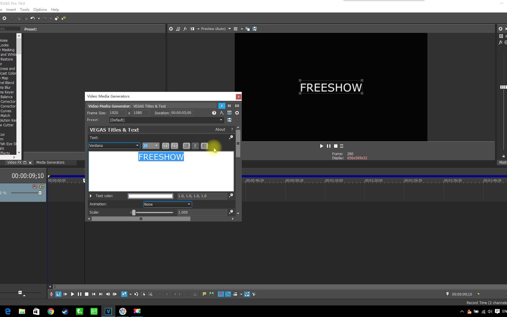 [图][4KD]Vegas pro16简单制作文字小片头[FREESHOW]