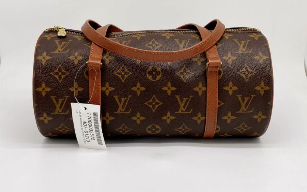 天津中古店|带你逛日本中古店342,lv老花红皮圆桶巴比伦30_哔哩哔哩