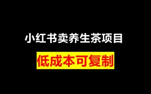 Download Video: 小红书卖养生茶项目，低成本可复制！日赚1000+