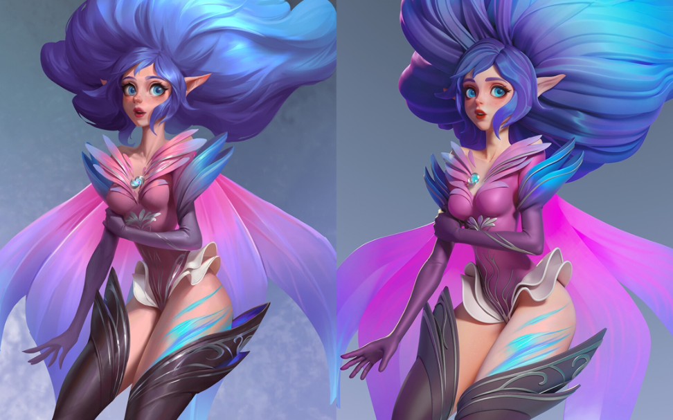 原画vs建模丨风女