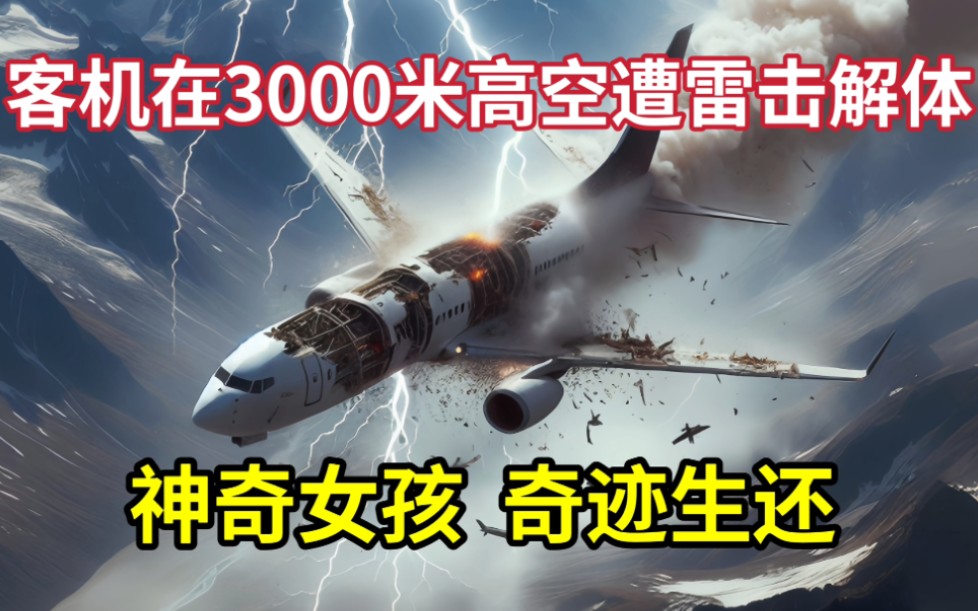 客机飞行中被闪电击中,在3000米高空解体,神奇女孩奇迹生还哔哩哔哩bilibili