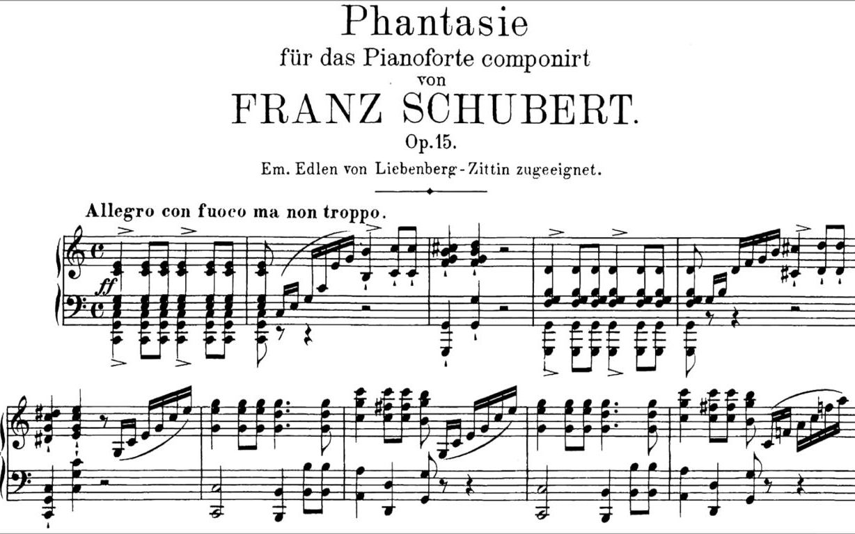 [图]【钢琴】舒伯特 - 流浪者幻想曲 D.760 Schubert - Wanderer Fantasy in C Major D.760 (Op.15)