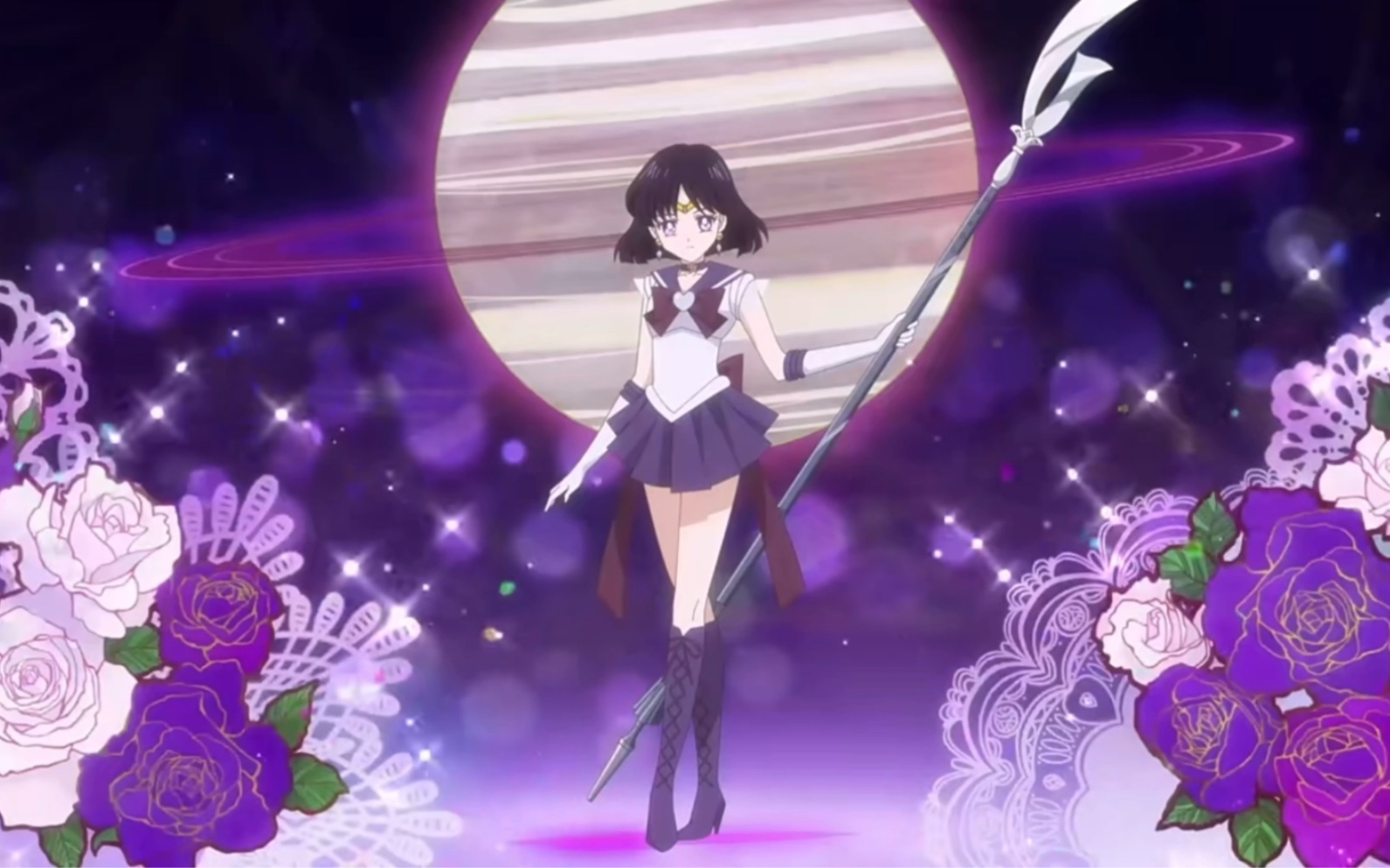 美少女战士剧场版 水手土星变身 攻击 对战亚马逊四重奏