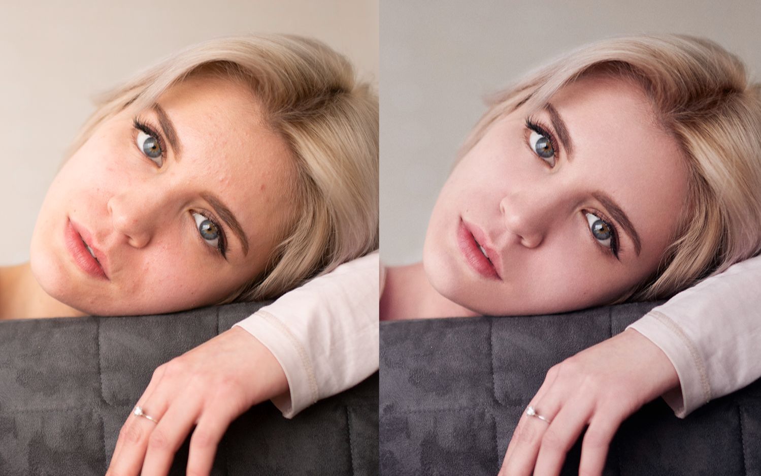 纯手工磨皮,无插件无半自动技术,人像精修的技巧是不断锻炼眼力!