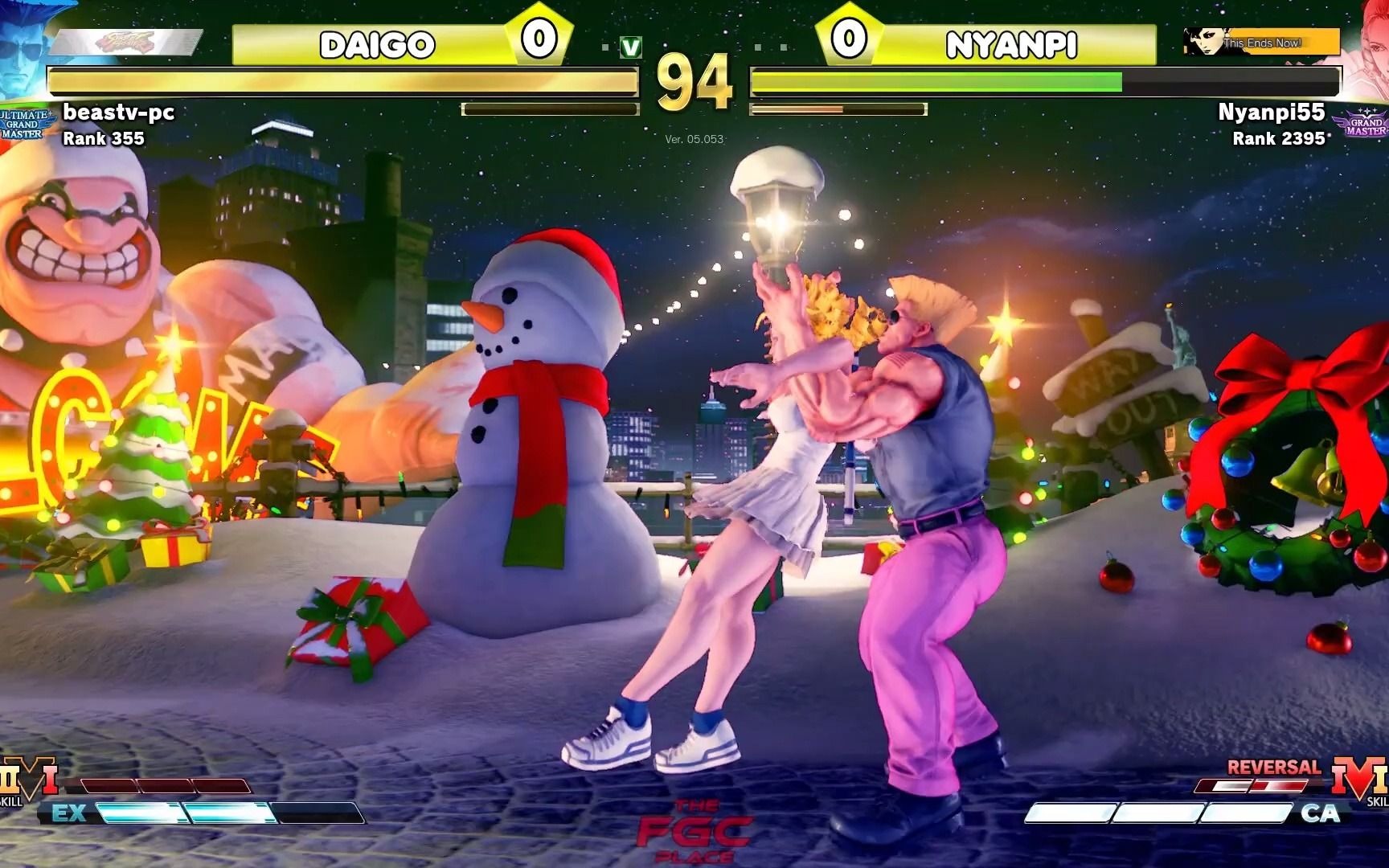 【街霸5】梅原大吾 (古烈) vs nyanpi (卡琳)