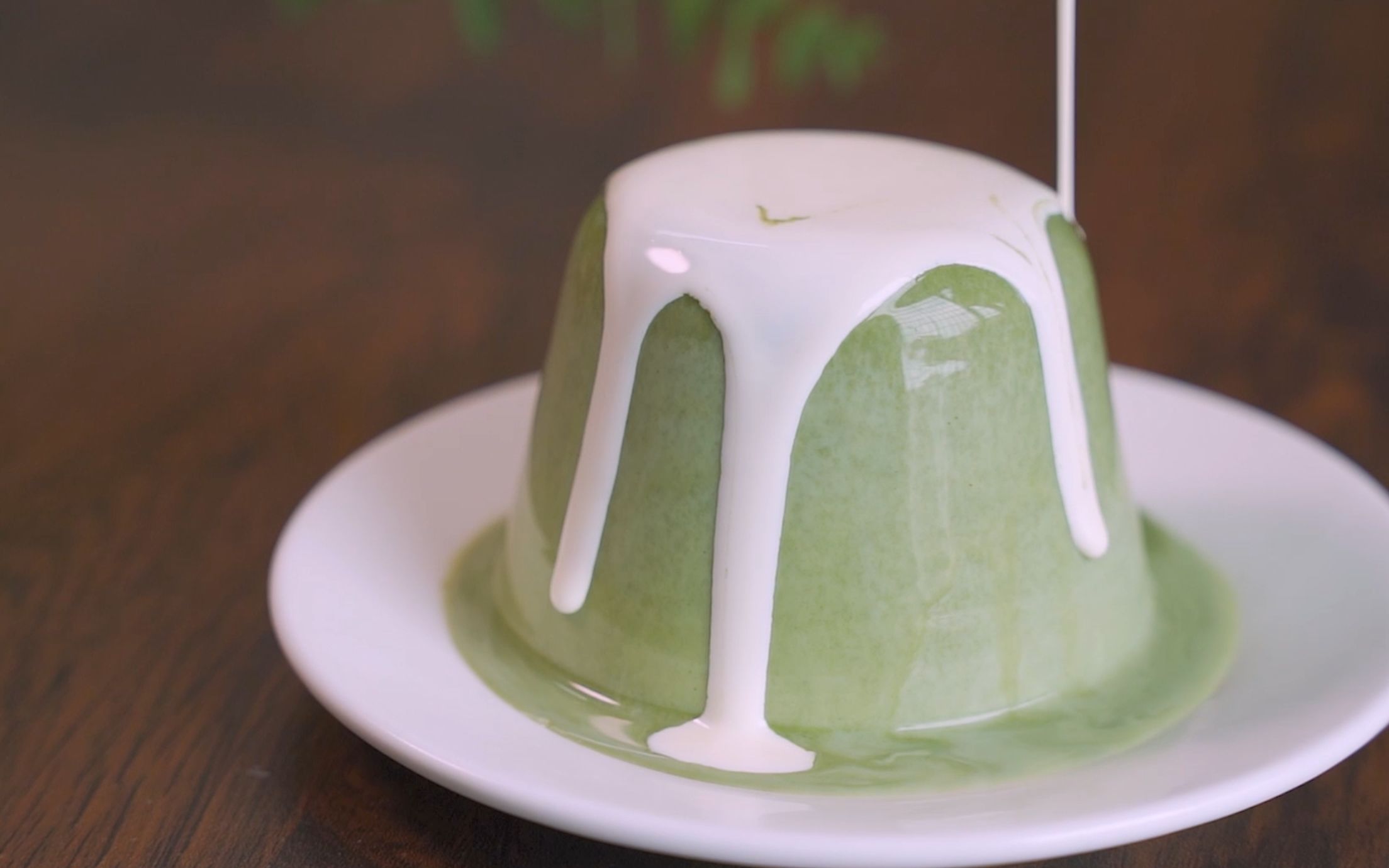 高颜值抹茶雪顶奶冻,超duang满足