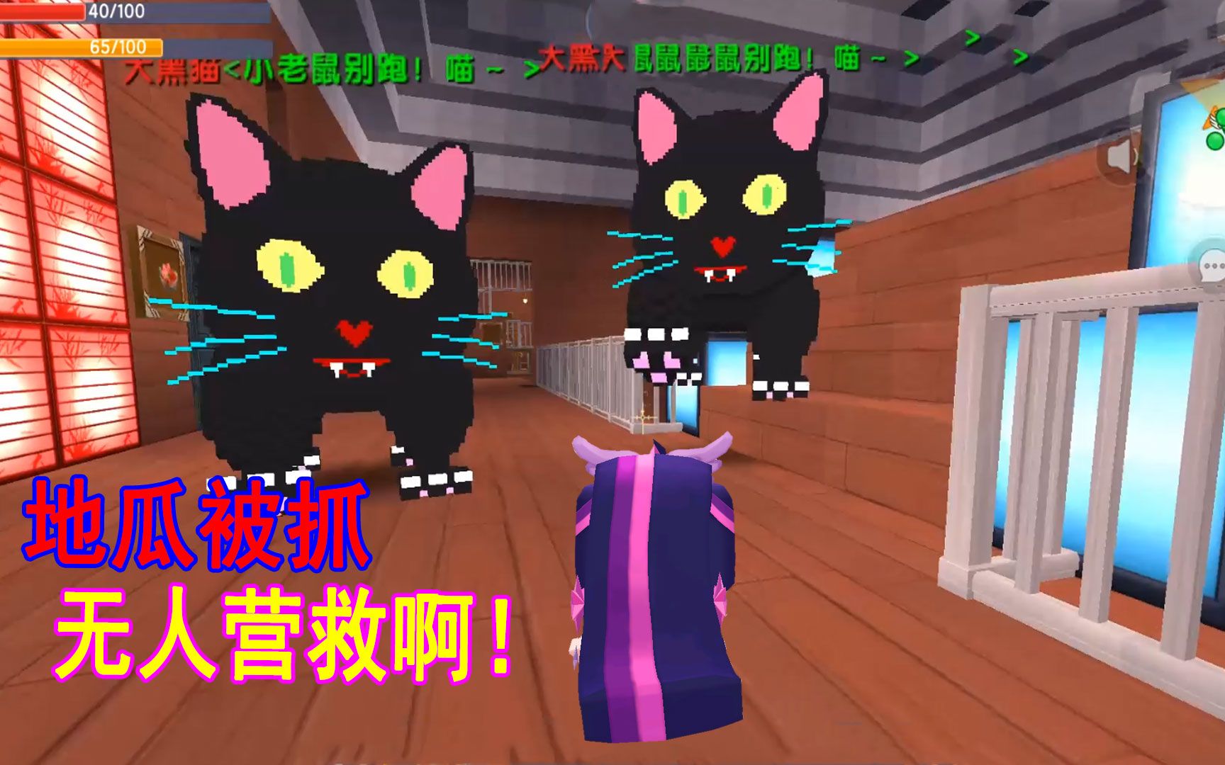 迷你世界:小宇家族困老鼠洞没有食物,地瓜被黑猫抓住无人营救_手机