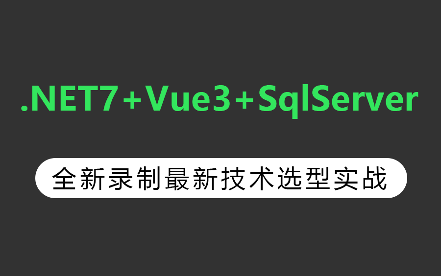 【2023年10月首发教教程】.NET7+ Vue3 + SqlServer实战教程 | 全新录制最新技术选型(C#/.NETCore/全栈开发)B1236哔哩哔哩bilibili