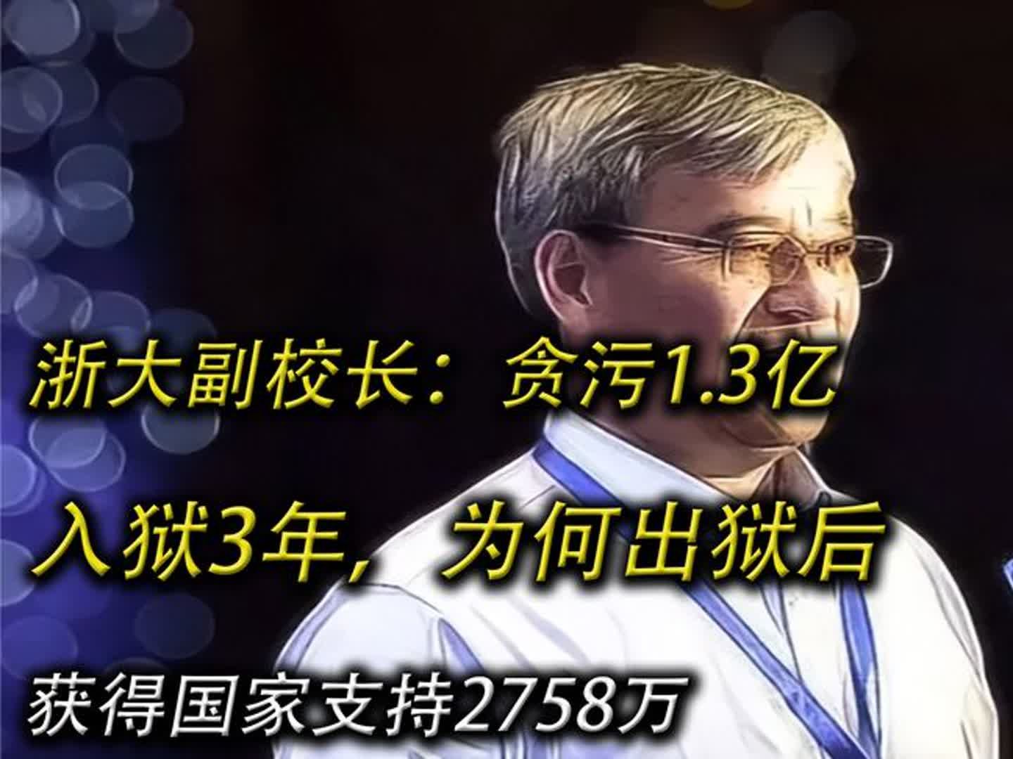 浙大副校长:贪污1.3亿、入狱3年,为何出狱后获得国家支持2758万哔哩哔哩bilibili