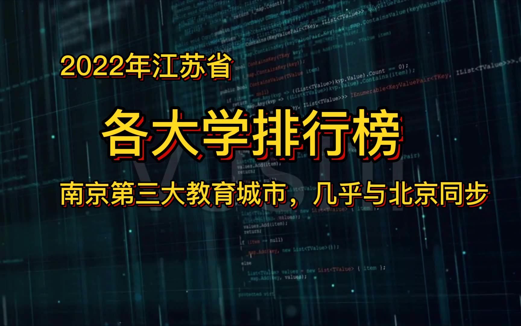 江苏各大学排行,前2名基本不变,后6名排名接近经常变动惹争议哔哩哔哩bilibili