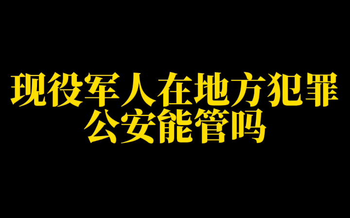 有小伙伴好奇:现役军人在地方犯罪公安能管吗?哔哩哔哩bilibili