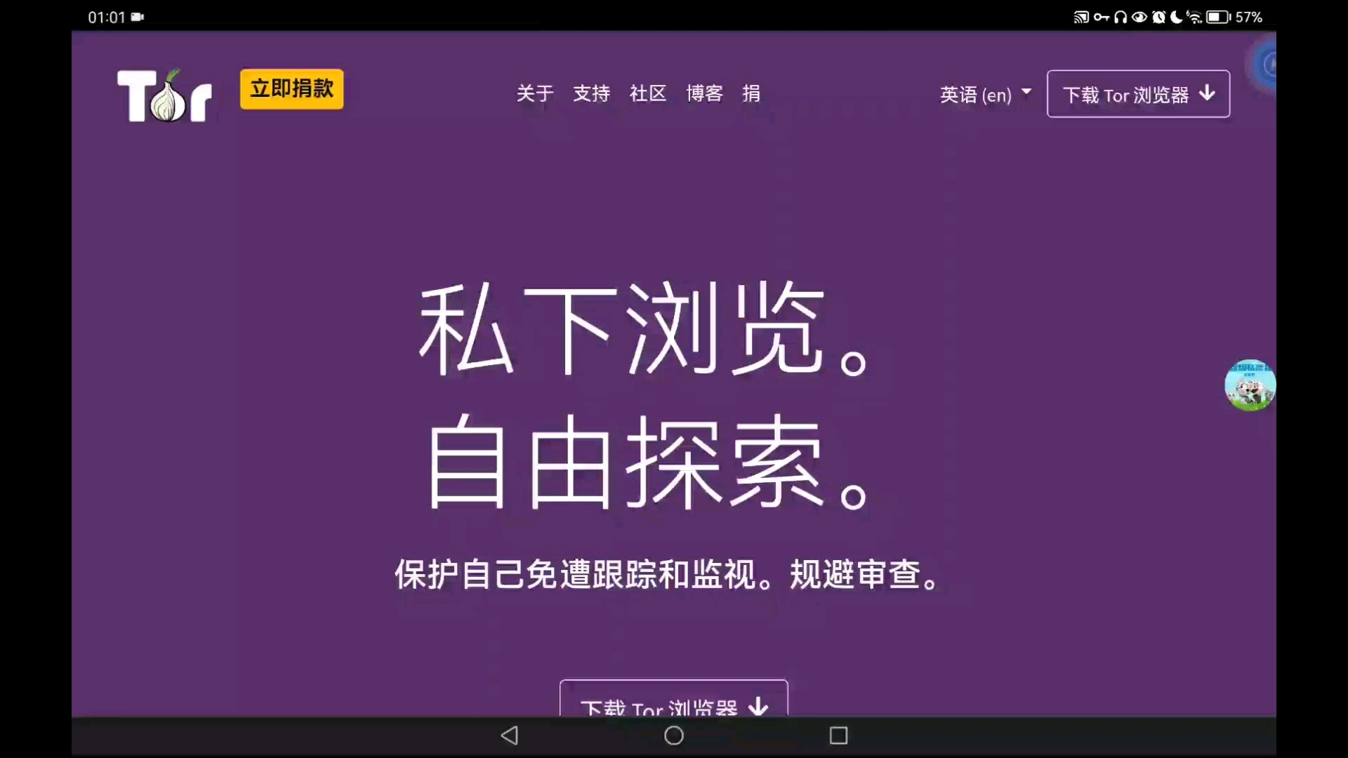 这是Tor浏览器官网的样子,别好奇心去下载访问一些乱七八糟的页面哔哩哔哩bilibili