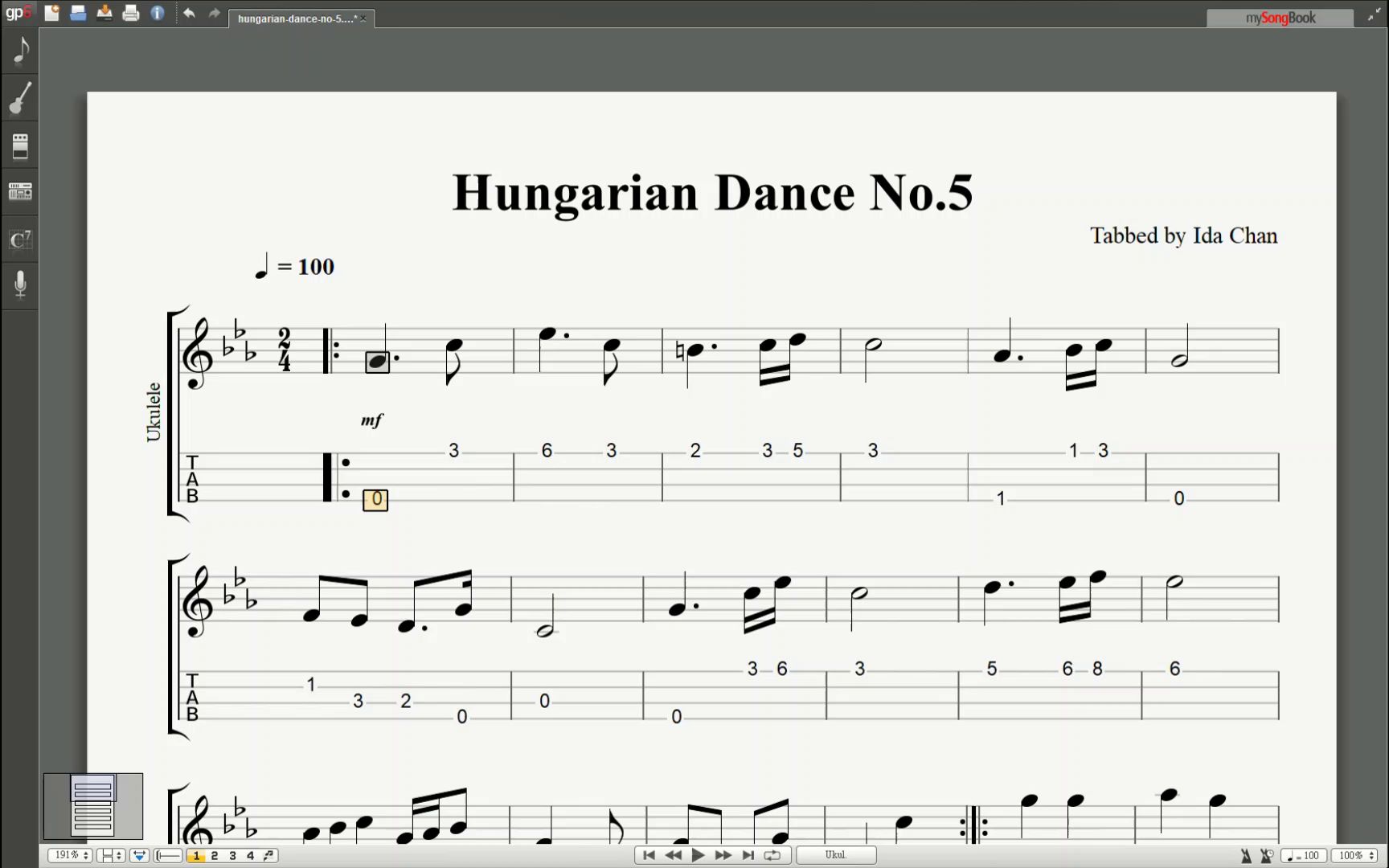 [图]【Ukulele乐谱】Hungarian Dance No.5