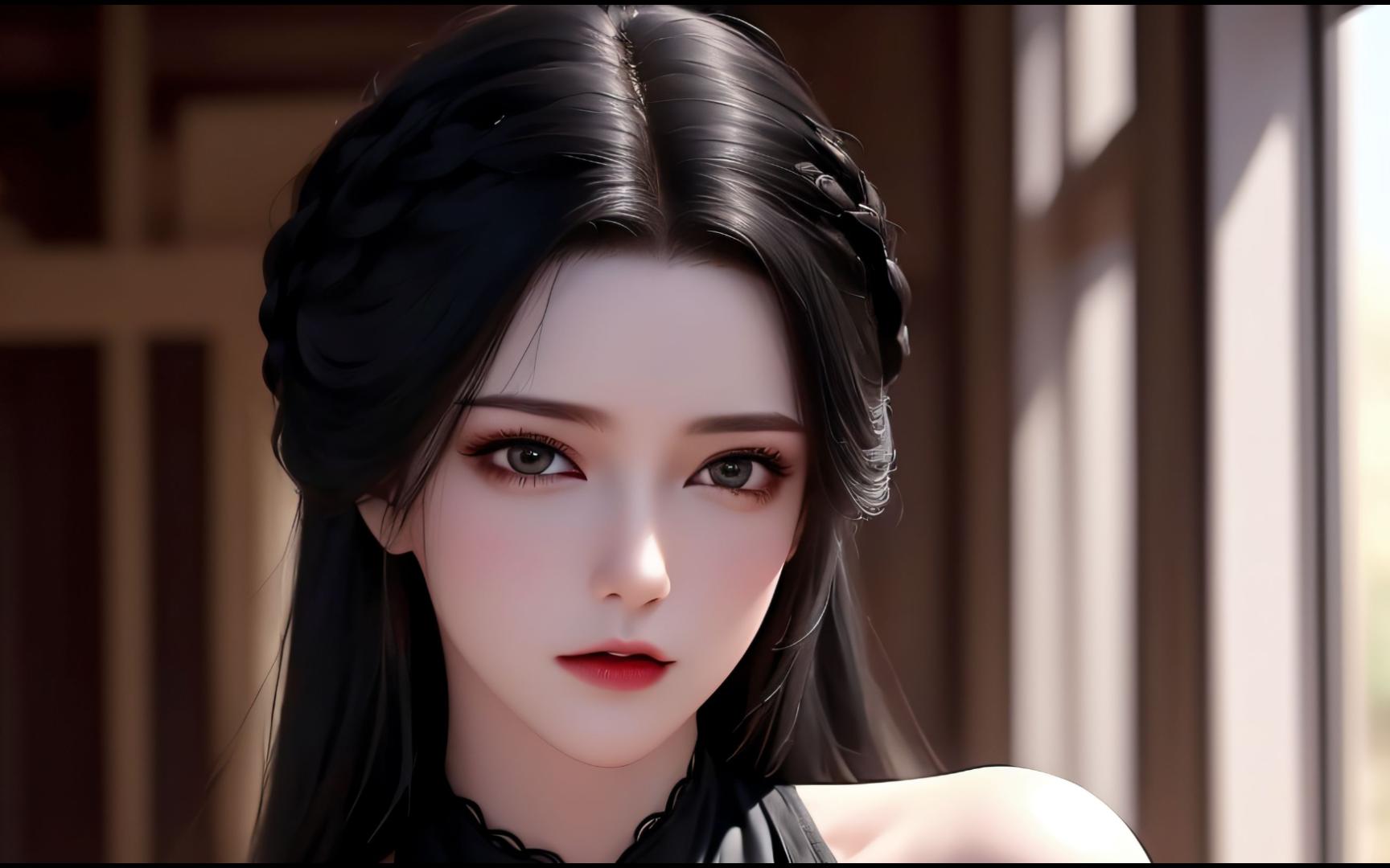 ai姜立黑色性感内衣1