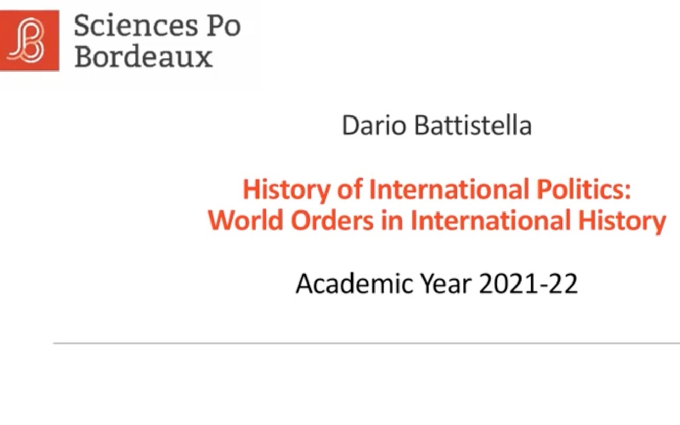 【课程搬运】Dario Battistella|国际政治史:导论|History of/and International Politics哔哩哔哩bilibili