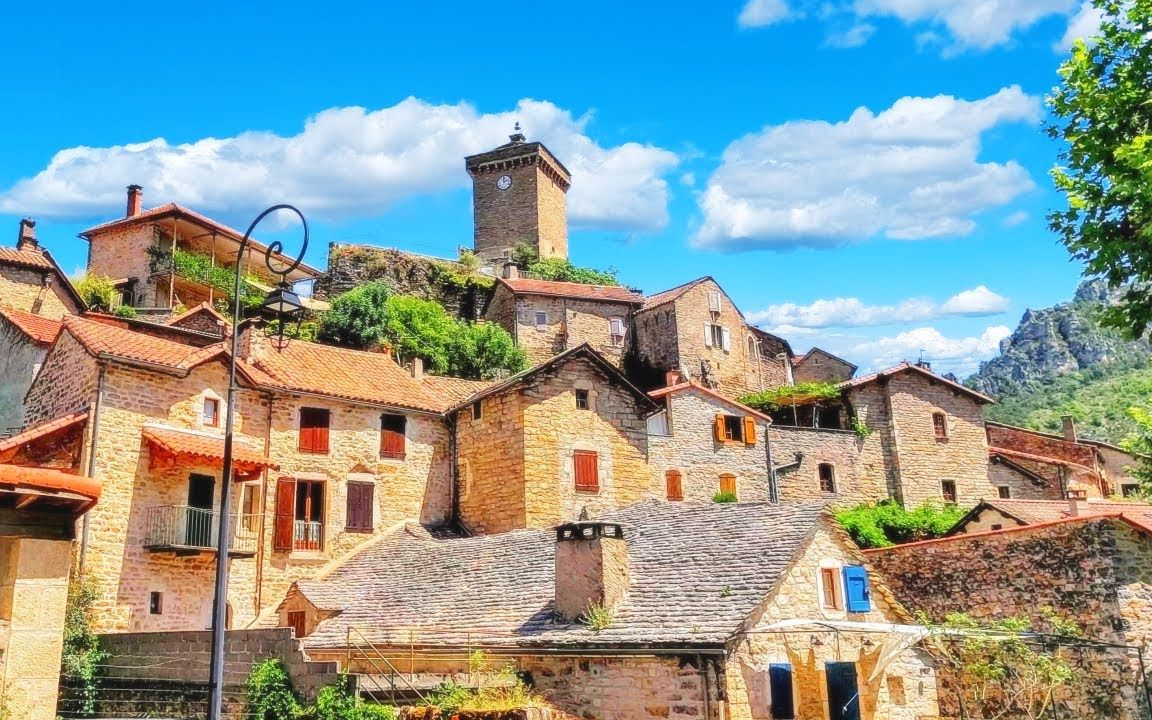 【4k】佩尔洛 宏伟的罗马式村庄 阿韦龙 法国 欧洲 街景欣赏 放松治愈