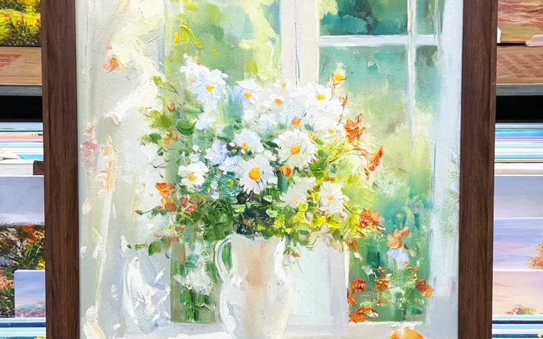 印象唯美花卉油画手绘