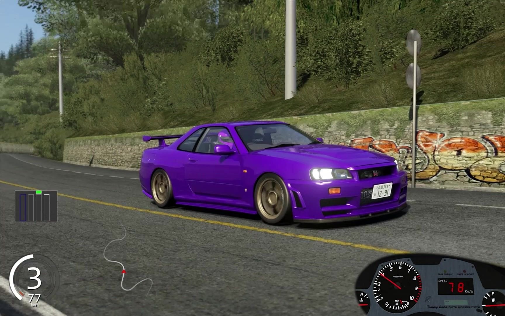 【神力科莎】秋名山游车河 nissan skyline gtr 34_哔哩哔哩_bilibili