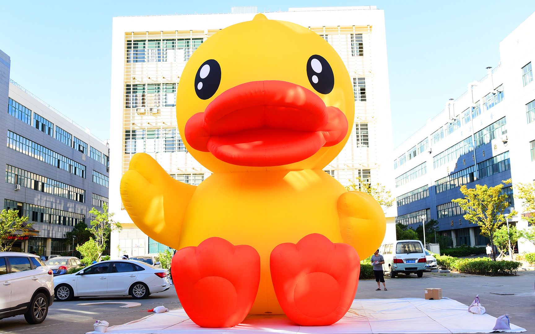 10米充气大黄鸭来啦~b.duck动漫可爱大嘴巴小黄鸭,太可爱了.