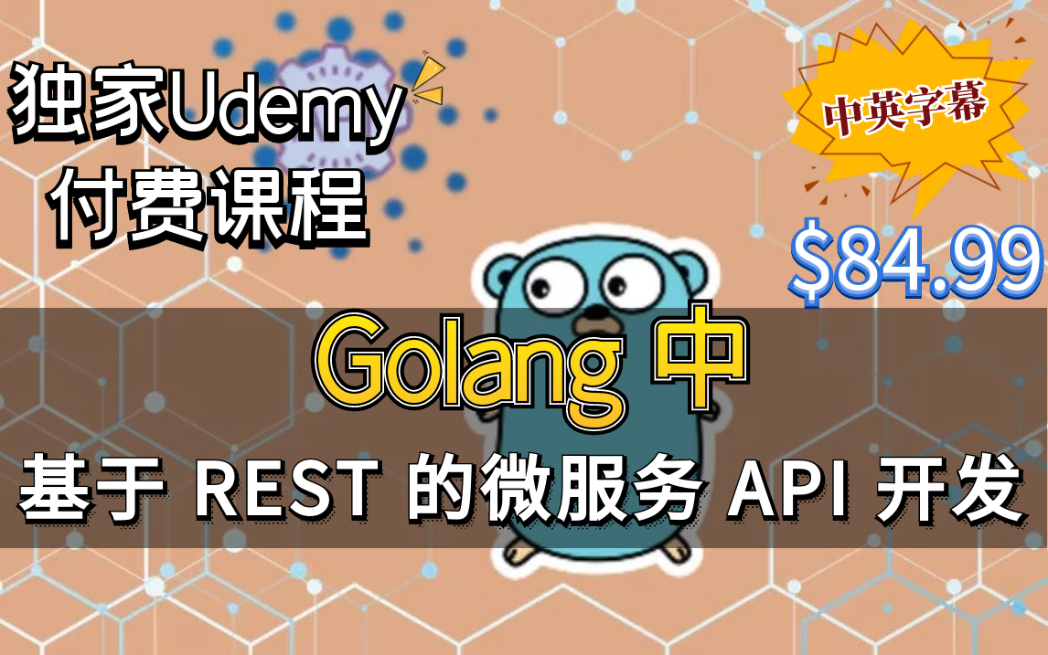 【Udemy高分付费课程】Golang 中基于 REST 的微服务 API 开发(中英文字幕)哔哩哔哩bilibili