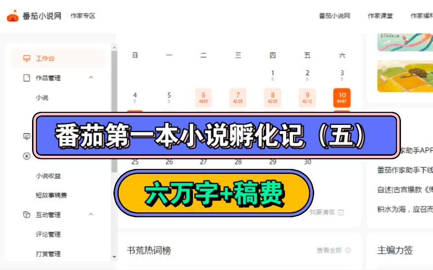 番茄第一本小说孵化记录(五)第13天+6万字+稿费展示哔哩哔哩bilibili