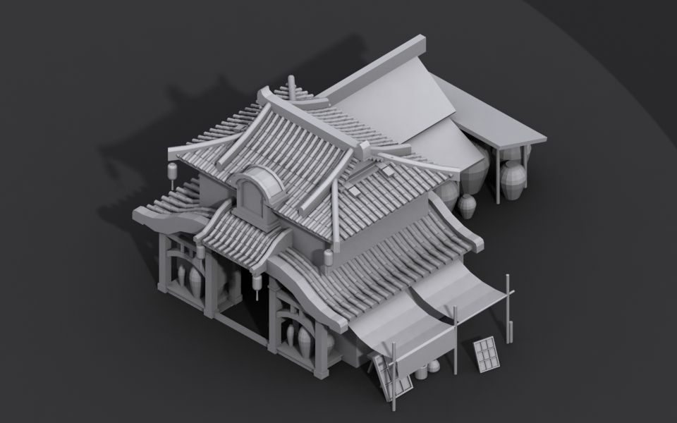 【3dmax建模】古建筑场景模型制作,超详细场景建模思路讲解_哔哩哔哩_