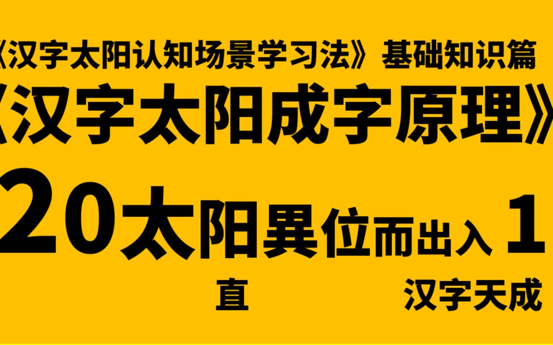 汉字太阳成字原理20 太阳异位出入1 直字的认知场景哔哩哔哩bilibili