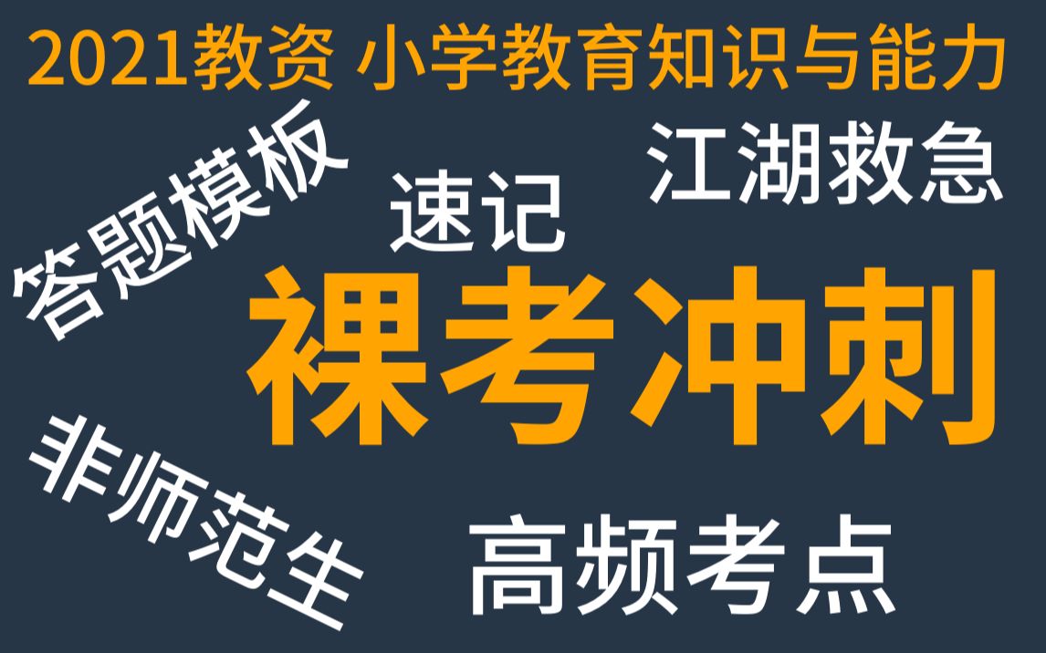 小学教育知识与能力/重点知识/速背诀窍/裸考指南/考前突击/高频考点/押题哔哩哔哩bilibili