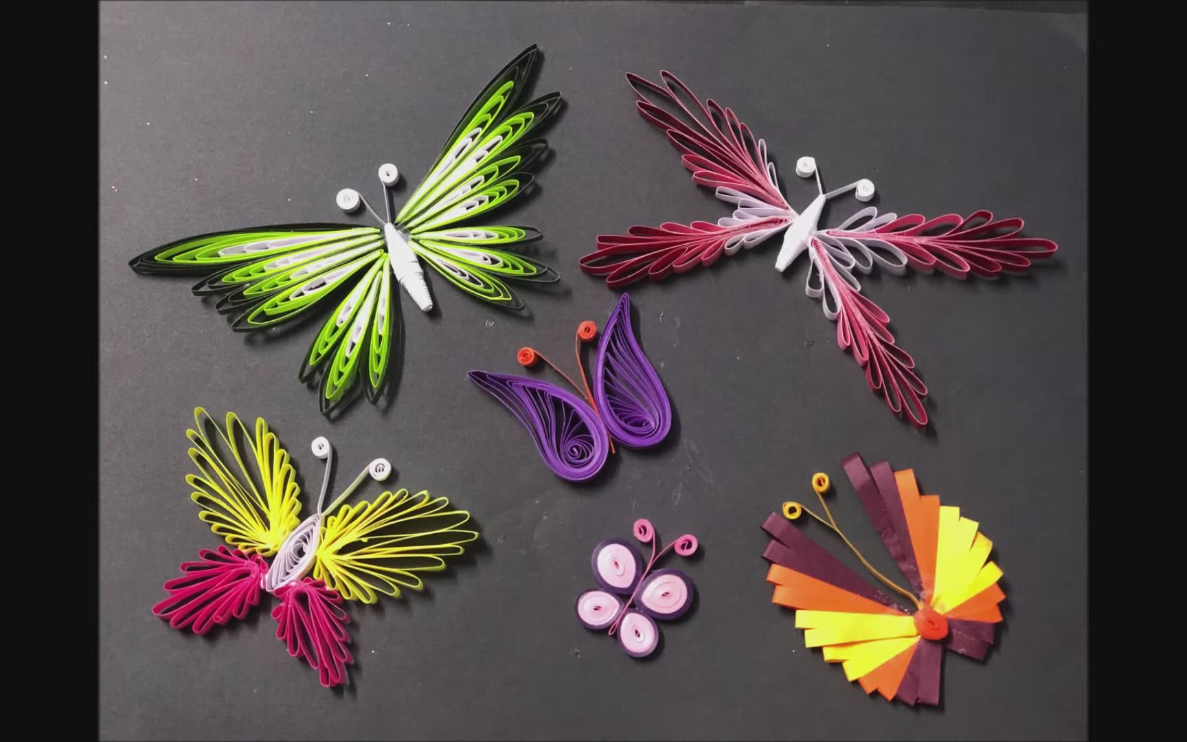 quilling 衍纸工艺 衍纸蝴蝶教程 简单易学的衍纸蝴蝶