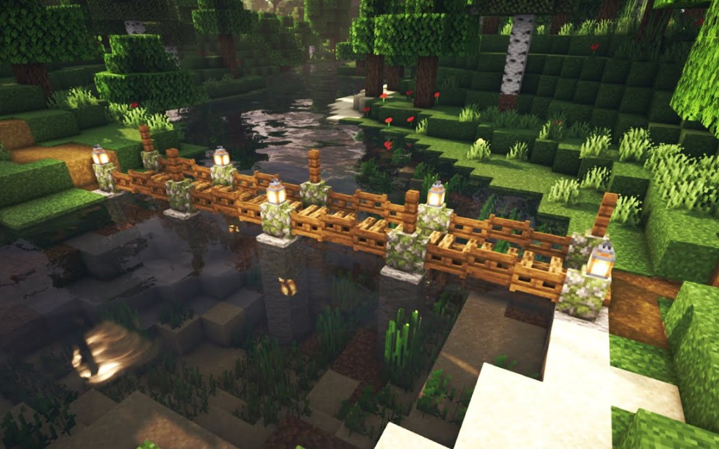 【Minecraft】如何建造一座小型美学桥梁教程(LennyRandom)_哔哩哔哩bilibili_我的世界