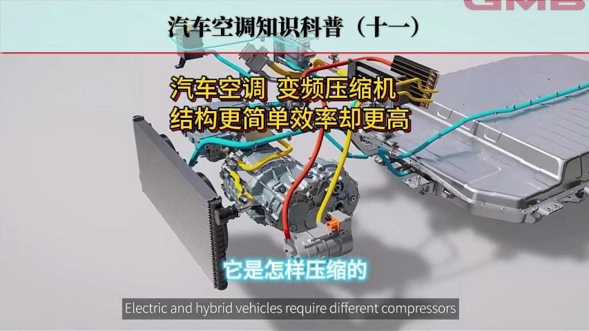 汽车空调,新能源车上普遍采用变频压缩机,结构竟如此简单哔哩哔哩bilibili