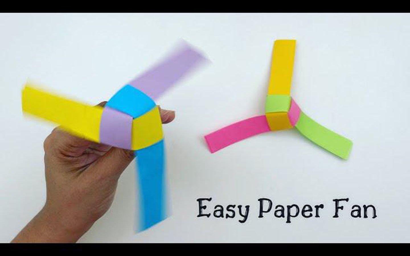 如何为儿童制作简单的纸风扇折纸风扇儿童工艺品移动纸玩具1分钟视频