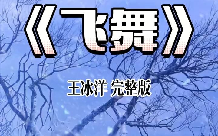 《飞舞》王冰洋完整版哔哩哔哩bilibili