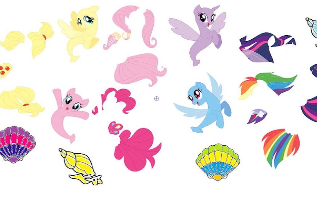 萌娃小马宝莉剪纸:超可爱的小马宝莉美人鱼造型,每个都有亮点!