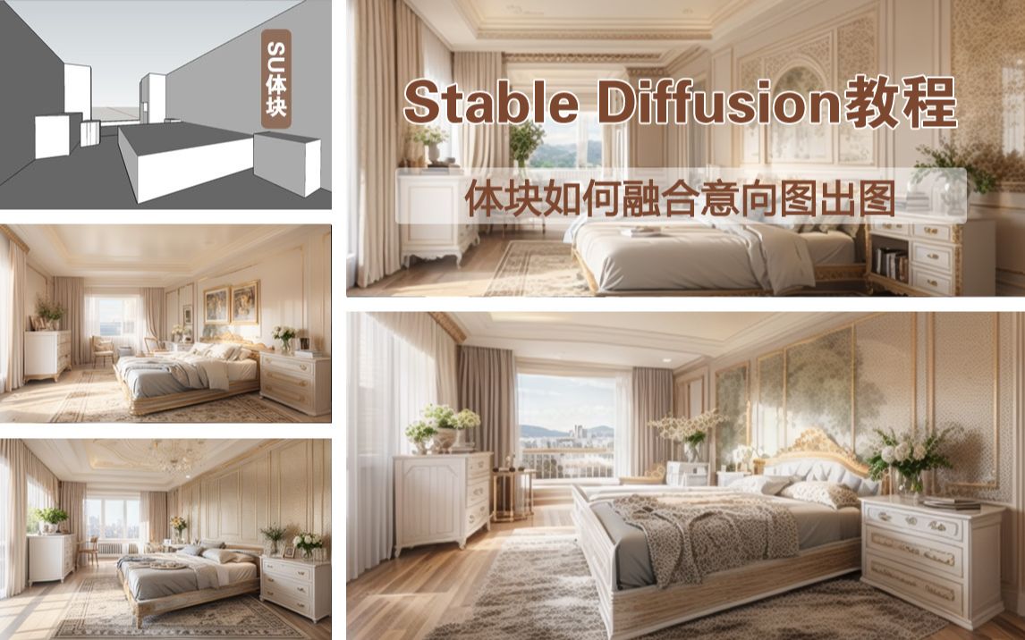 Stable Diffusion教程 体块如何融合意向图出图哔哩哔哩bilibili