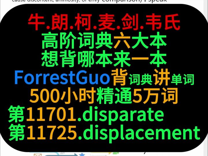 第1170111725词ForrestGuo背词典讲单词500小时精通5万词哔哩哔哩bilibili