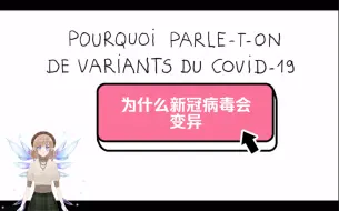 Descargar video: 20210203 un jour une question les variants du Covid-19新冠病毒变异原因  法语原音 自制中文翻译字幕