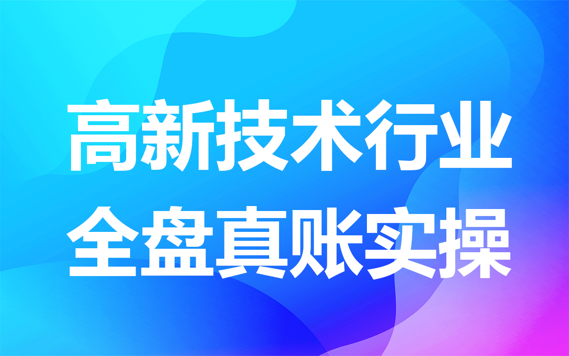 高新技术行业全盘真账实操精讲哔哩哔哩bilibili