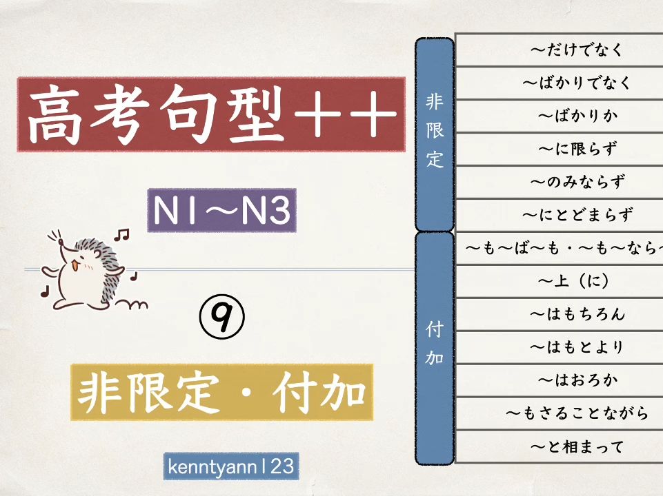 【高考日语语法总复习+作文】N3N1 语法500句第9课 非限定/附加13个语法哔哩哔哩bilibili