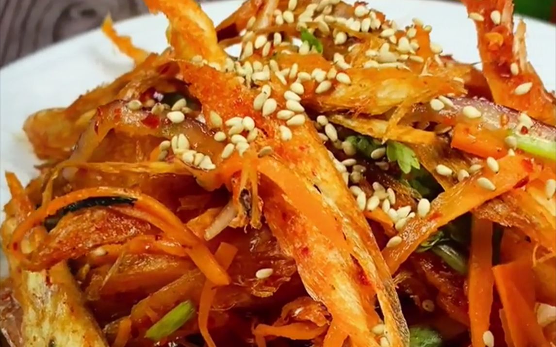 【延边美食】延边特色美食凉拌明太鱼丝