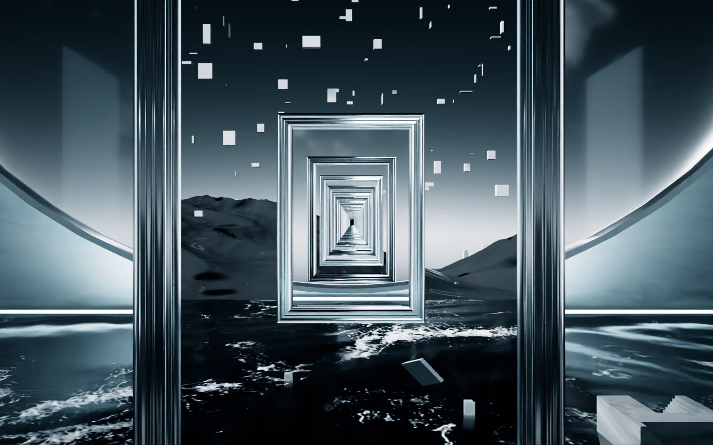 c4d制作无限镜面坠入教学