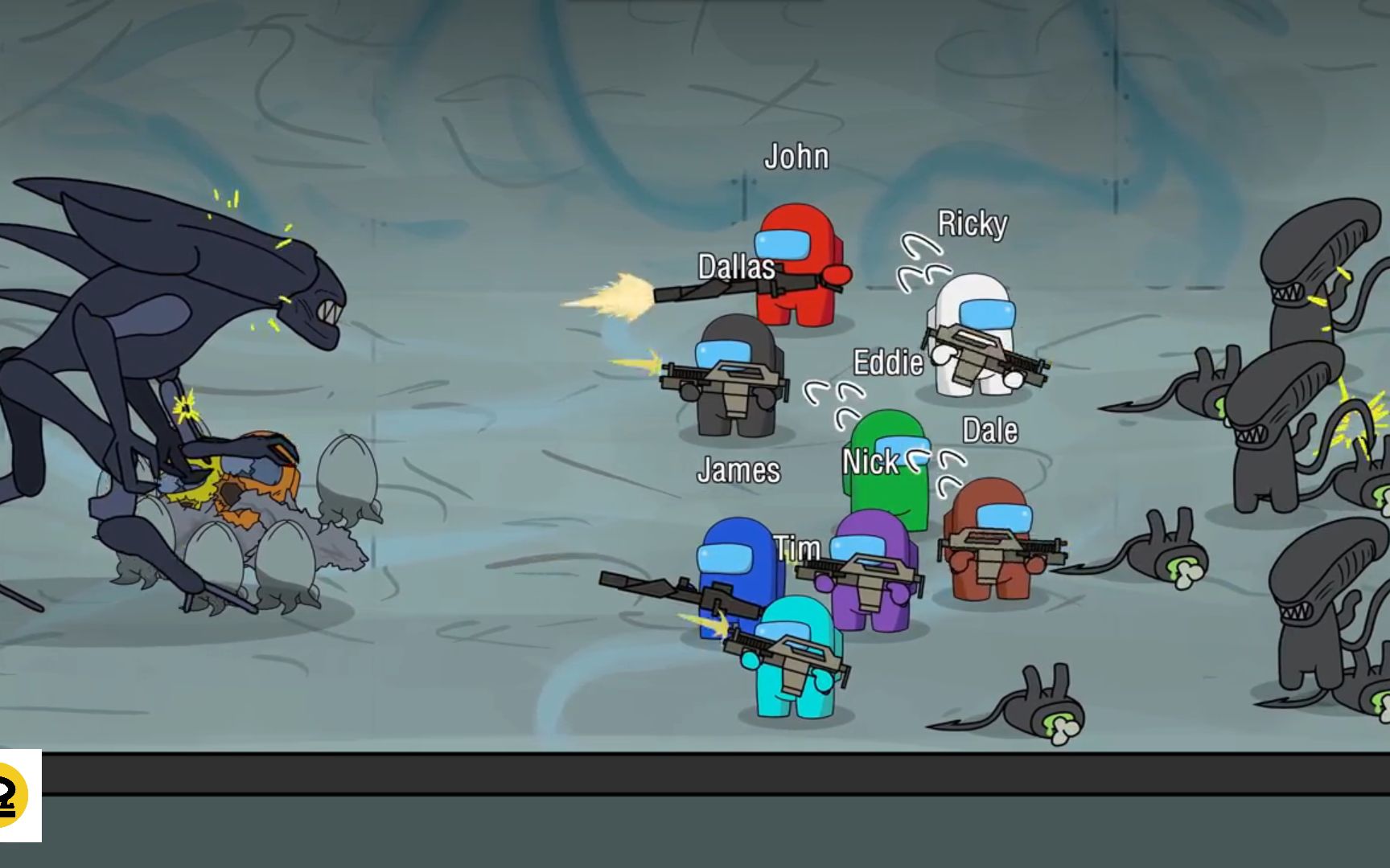 amongus太空人抵抗外星生物,最后还是内鬼救了大家