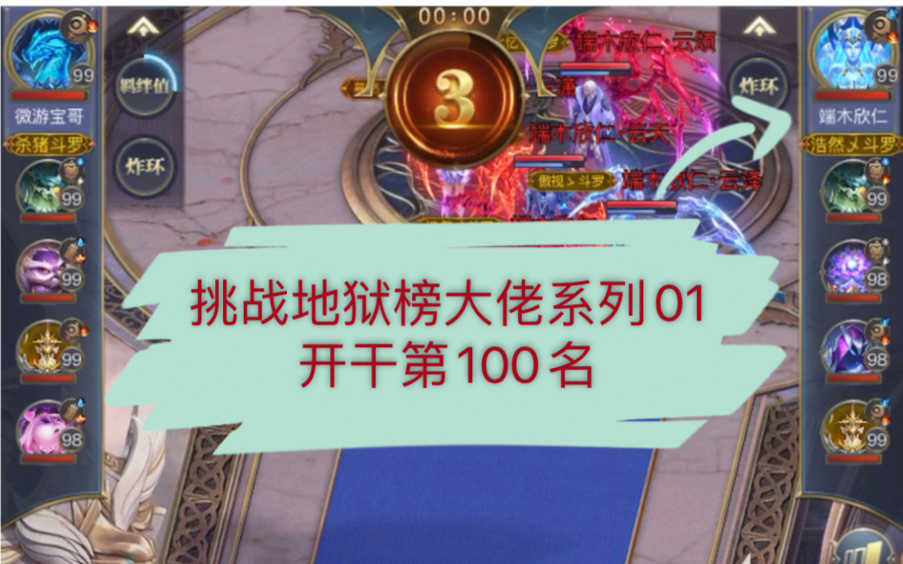 [图]【斗罗大陆H5】挑战地狱榜大佬系列01主龙铁三角开干第100名