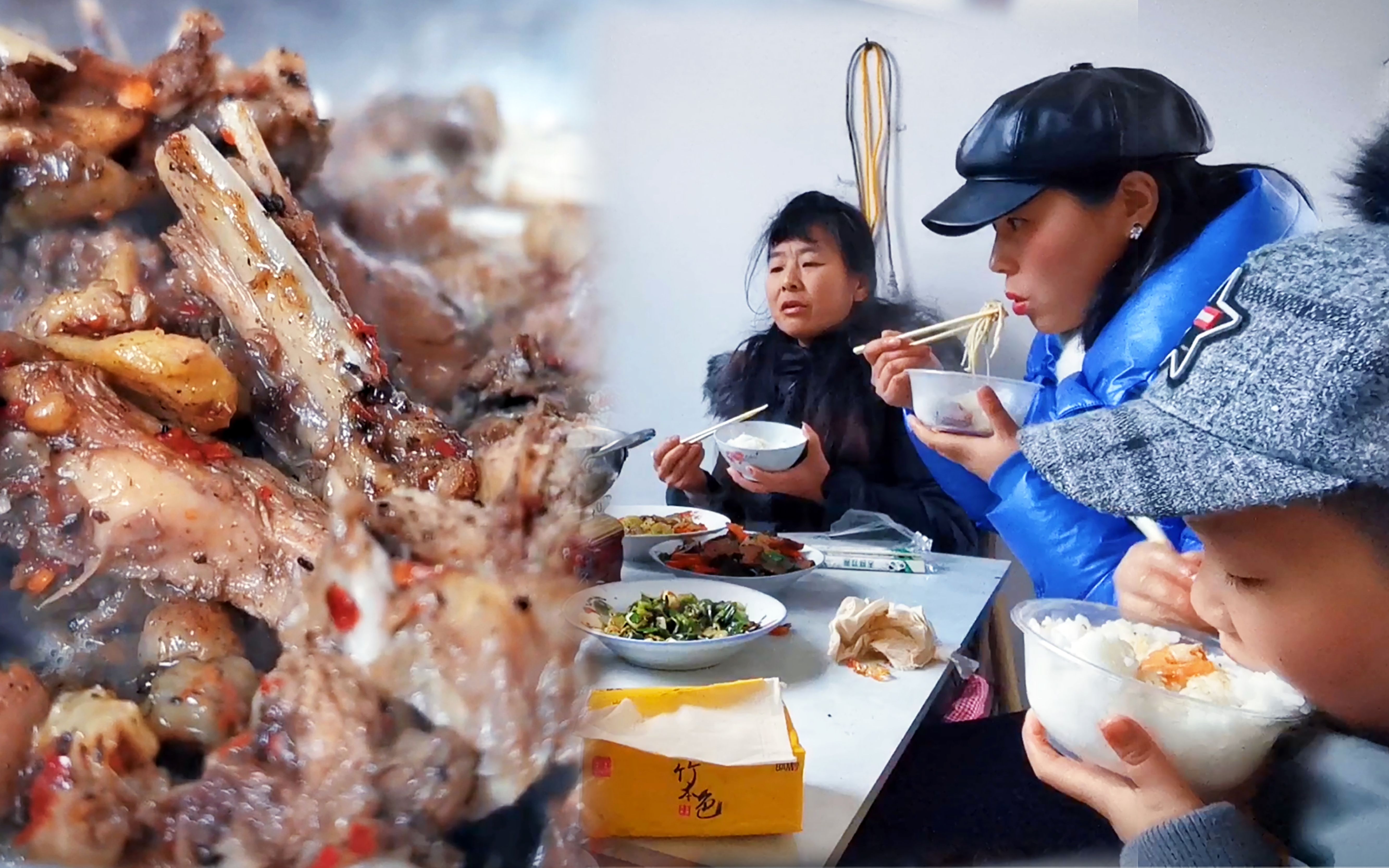 两姐妹给姑姑拜年,姑姑杀鸡热情招待,还要求不吃完不准走!