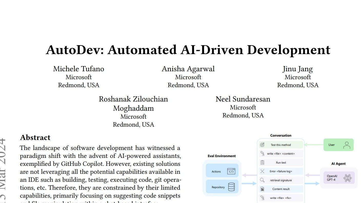 微软2024最新软件工程论文  AutoDev自动化人工智能驱动开发:Automated AIDriven Development好文摘读1.5625哔哩哔哩bilibili