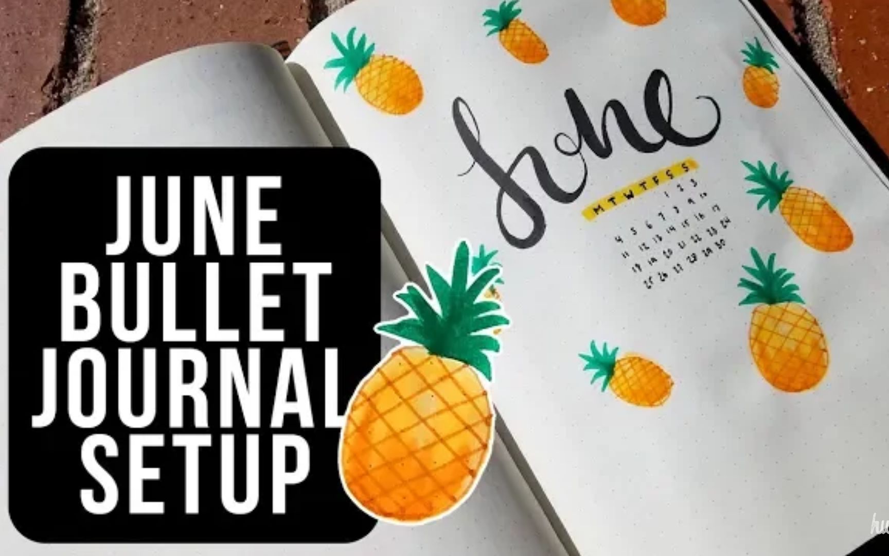 【手帐|bujo】六月菠萝主题的bujo设计|Plan With Me  June Bullet Journal Setup哔哩哔哩bilibili