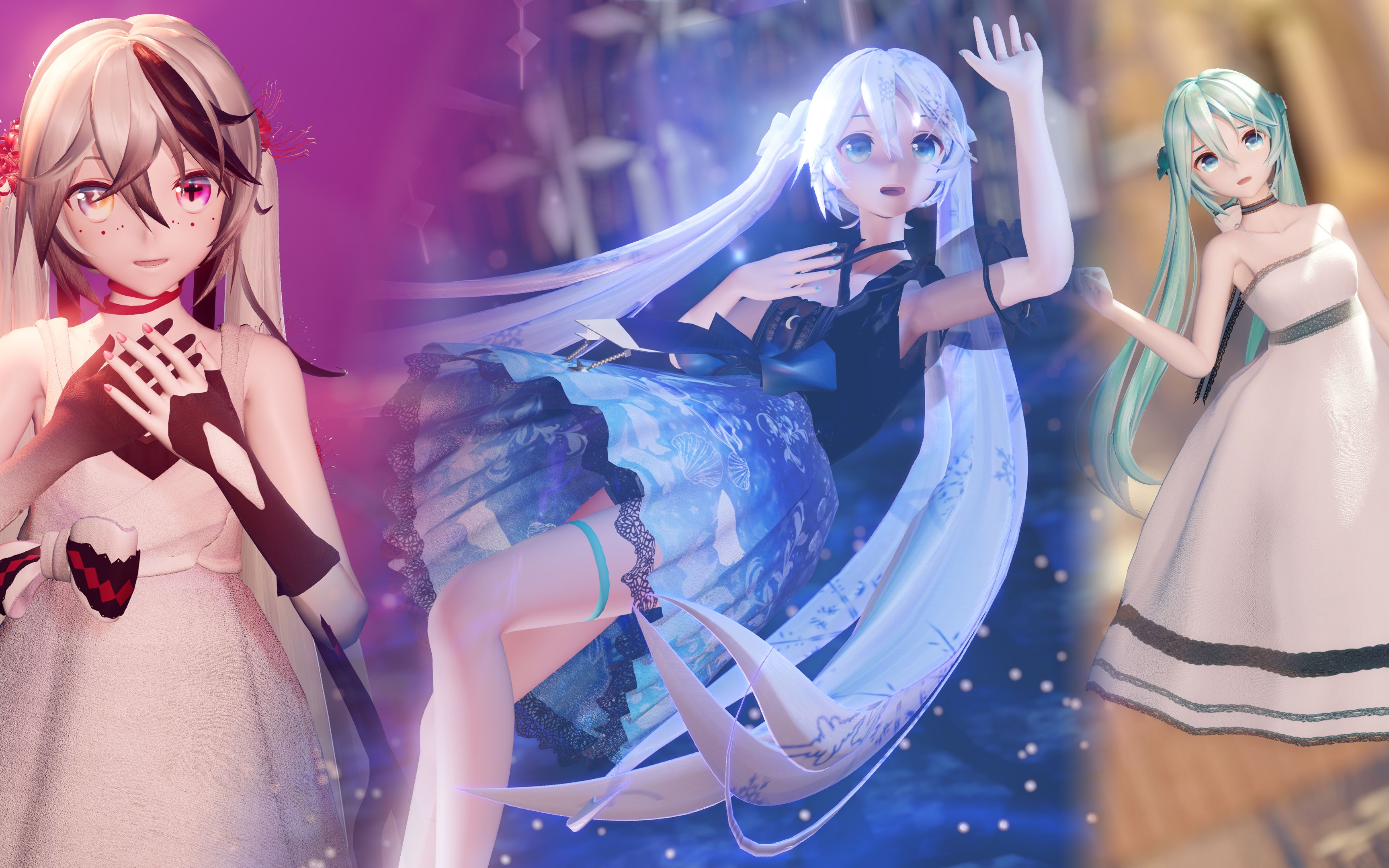 4k120fps初音未来mmd生命短暂如梦幻般盛开的日子已然逝去